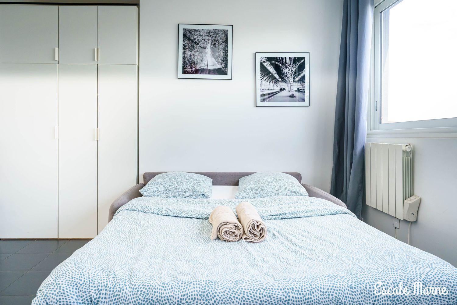 Escale-Marne Fr - 202 - Free Parking - Free Luggage Storage - All Equipped - Linen Included - Washing Machine - 10Mn Walk Metro 8 - Rer A - Panoramic View - From 1 To 14 Guests Maisons-Alfort Zimmer foto