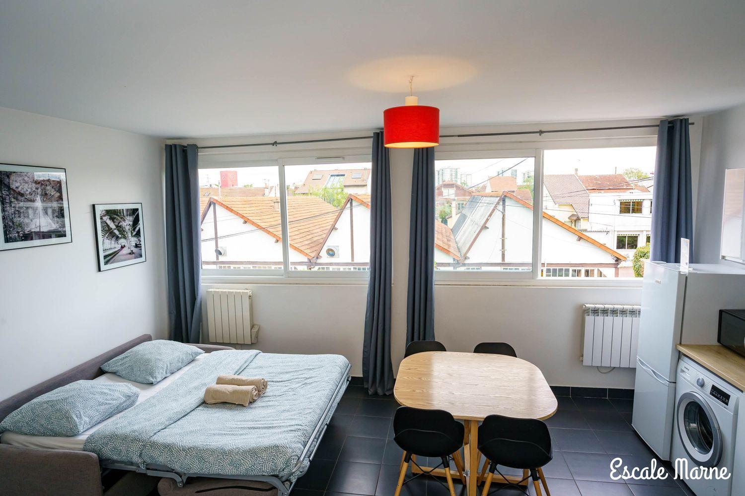 Escale-Marne Fr - 202 - Free Parking - Free Luggage Storage - All Equipped - Linen Included - Washing Machine - 10Mn Walk Metro 8 - Rer A - Panoramic View - From 1 To 14 Guests Maisons-Alfort Zimmer foto