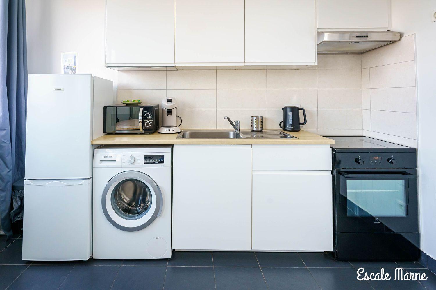 Escale-Marne Fr - 202 - Free Parking - Free Luggage Storage - All Equipped - Linen Included - Washing Machine - 10Mn Walk Metro 8 - Rer A - Panoramic View - From 1 To 14 Guests Maisons-Alfort Zimmer foto